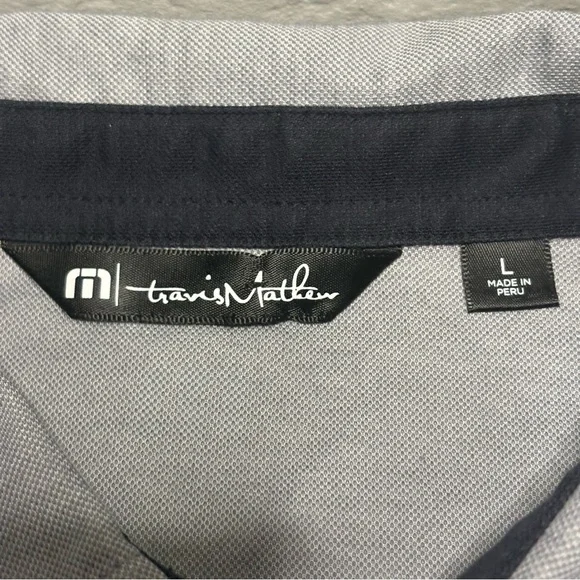 Travis Mathew Gray and Navy Polo Shirt - Picture 5 of 11